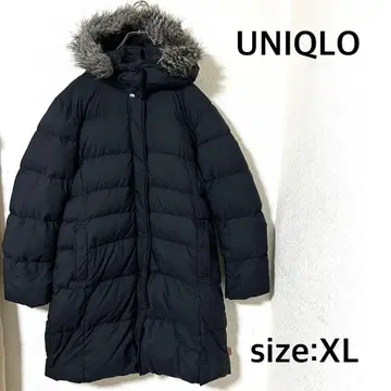 유니클로 다운 자켓 롱 여성용 블랙 XL