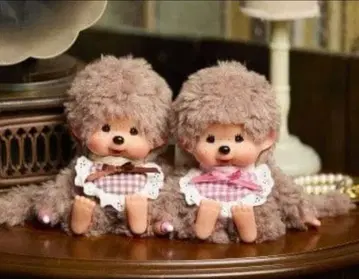 몬치치 모코모코 스위트 브라운 에이프런 [브라운 핑크] 세트