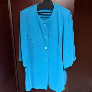 파란색 노카라 자켓 M 사이즈