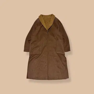 niko and - 리버서블 더블 페이스 숄 코트 롱 브라운 갈색 M