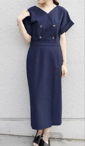 새상품급 SHIPS 쉽스 네이비 반팔 원피스 36