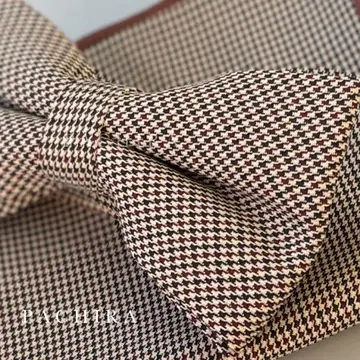 나비 넥타이 치프 세트 브라운 하운드투스 사전 촬영 결혼식 고 2차 모임