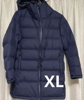 UNIQLO 유니클로 심리스 다운 코트 XL 네이비 311-161096