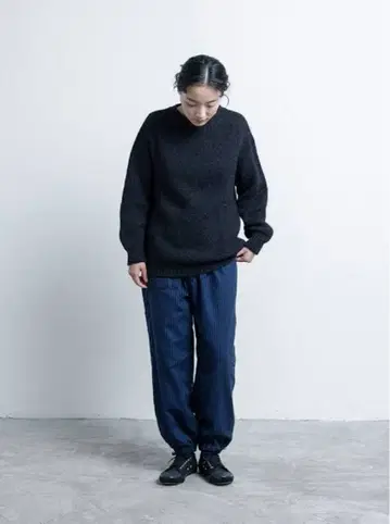 나카가와 마사시치 상점 면린넨 몸빼 팬츠 L 네이비