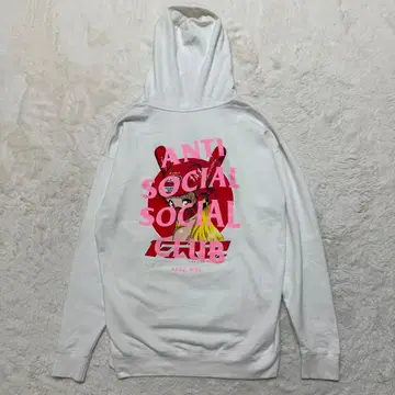 XL/FR2 ASSC 콜라보 후드티 바이커 걸 화이트 빨간색 핑크