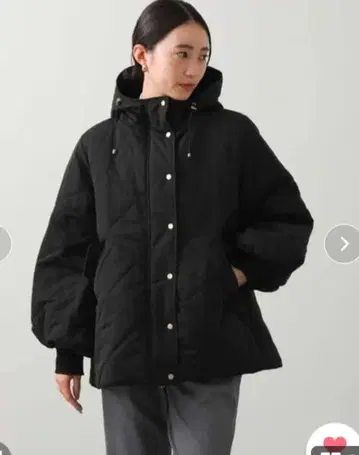 Gready Brilliant 다이아 퀼트 충전솜 후드 A라인 코트