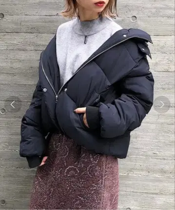 새상품 PAGEBOY 에어컨 다운 후드 블루종 다운 자켓