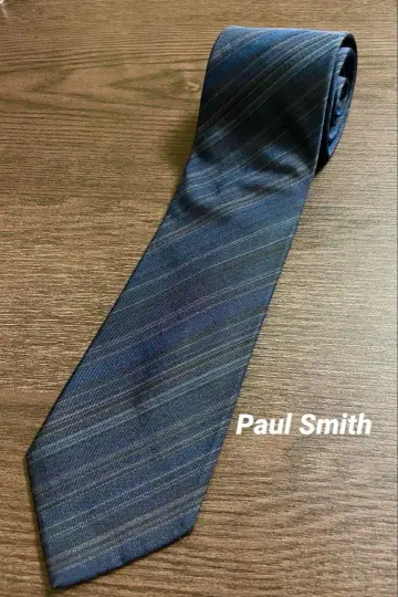 Paul Smith 다크 그레이 스트라이프 넥타이