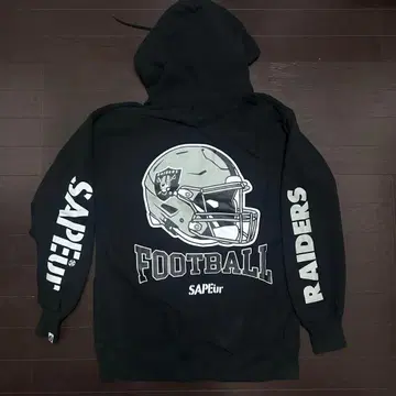 SAPEur 사풀 NFL RAIDERS 풀오버 후드티 블랙