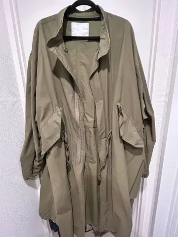 카키 모즈 코트 프론트 포켓 부착 Kastane