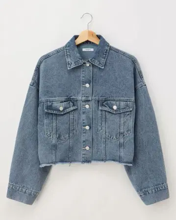 INGNI(잉그) 밑단 컷오프 크롭 기장 G청재킷