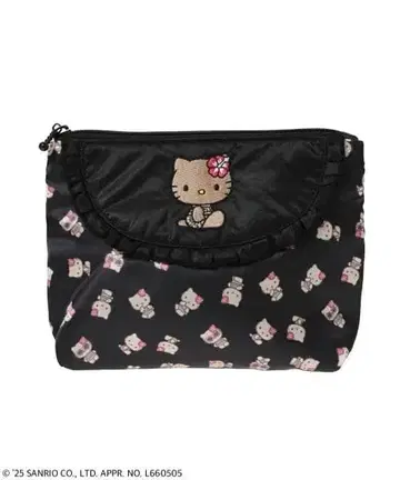 [ HELLO KITTY ] GALS SATIN 파우치 블랙