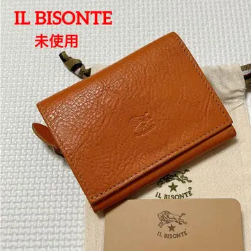 미사용 IL BISONTE 일비종떼 가죽 3단 폴더형 지갑 야키누메 포함
