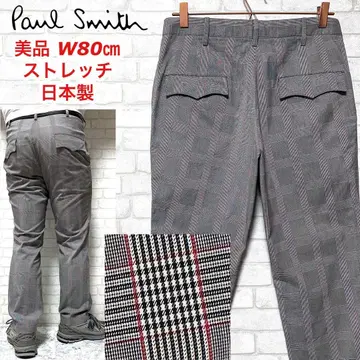 새상품급 Paul Smith 스트레치 체크 치노 팬츠 플랩 포켓