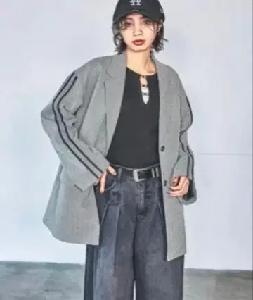 헤링본 자켓 PAGEBOY 페이지 보이 그레이