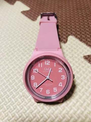 미사용 새상품! 방수 여성용 핑크 실리콘 손목시계 아날로그