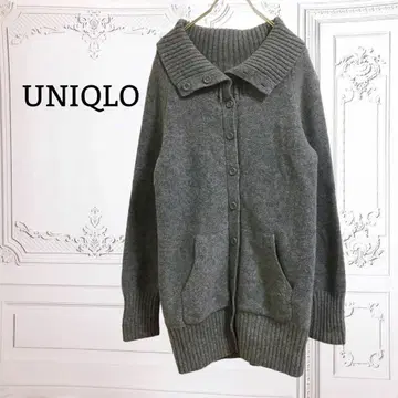 유니클로 [ UNIQLO ] 가디건 [ M ] 그레이 오프 터틀 울 니트