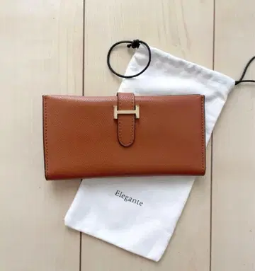 Elegante 브라운 가죽 장지갑