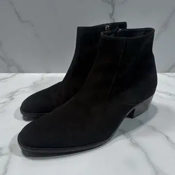 새상품급 앙젤로 루포 스웨이드 사이드 지퍼 힐 부츠 블랙 41