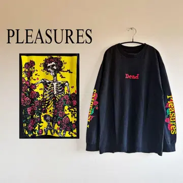 PLEASURES x THE GRATEFUL DEAD 롱티 해골 장미
