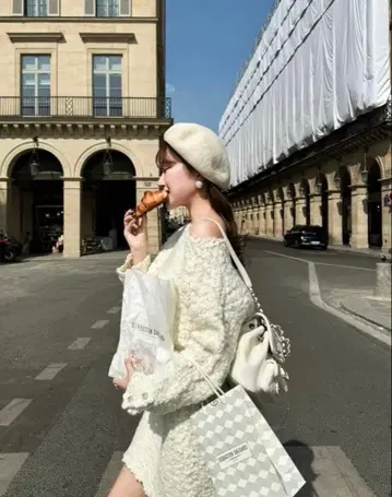 [ 택 포함 미사용 새상품 ] 버블 니트 셋업