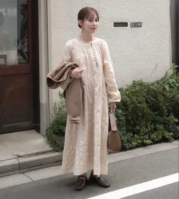 시어 롱 원피스 베이지