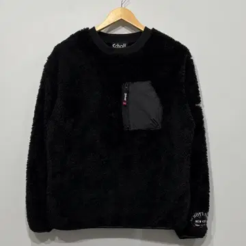새상품급 SCHOTT 파일 플리스 풀오버 셔츠 롱T M 블랙