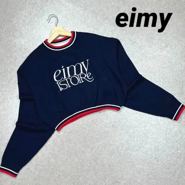 eimy istoire 풀오버 니트 숏 기장 트레이닝복 네이비