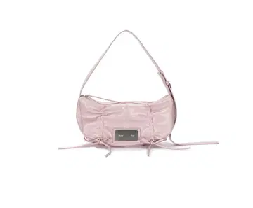 마뗑킴 핑크 가죽 숄더백