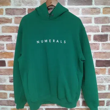 NUMERALS 그린 후드 부착 후드티