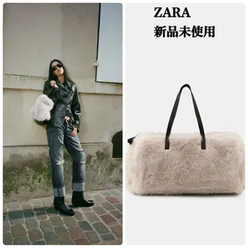 ZARA 인조 모피 맥시 백 택 포함 새상품