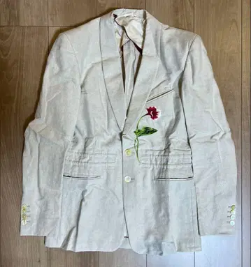 폴스미스 컬렉션 꽃 자수 테일러드 자켓 라이트 베이지