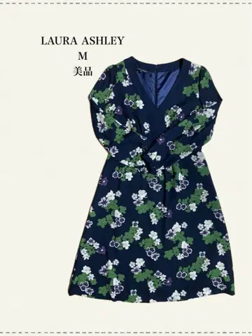 [ 새상품급 ] LAURA ASHLEY 꽃무늬 긴팔 원피스 9 블랙 포멀
