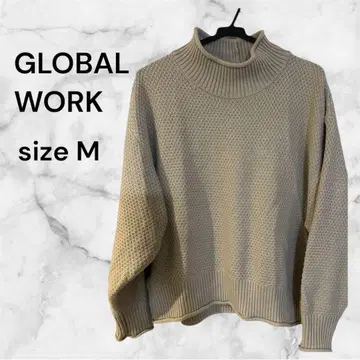 GLOBAL WORK 카노코 편직 보틀넥 니트 풀오버 스웨터