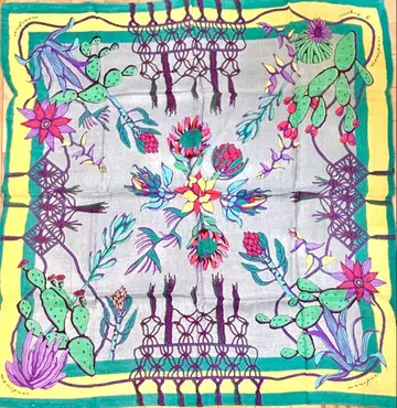 미사용 새상품 manipuri 보헤미안 린넨 코튼 실크 스톨