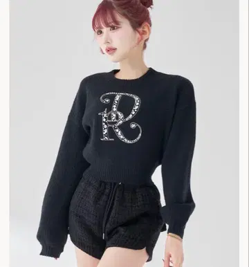 darich 다리치 DR 비쥬 볼륨 리브 니트탑 블랙