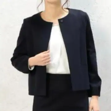 green label relaxing 노카라 자켓 네이비 38 린넨