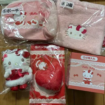 헬로키티 1번 복권 파우치 복조리 소품함 마스코트 백참 B 5종 세트