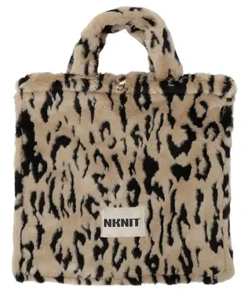 NKNIT bore square totebag leopard