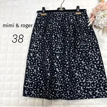 미미앤로저 자카드 스커트 M 블랙 고급스러움 프랑스 일본제