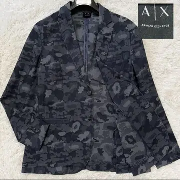 미사용급/2XL 상당 아르마니 익스체인지 테일러드 자켓 카모플라쥬