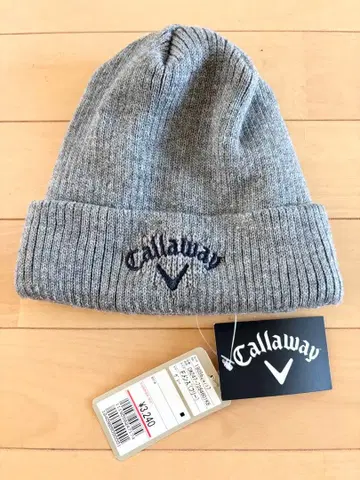 새상품 캘러웨이 골프 니트 모자 남성용 그레이