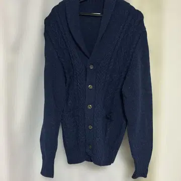 네이비 케이블 짜임 가디건