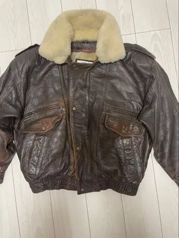 브라운 가죽 양가죽 G-1 A-2 플라이트 자켓