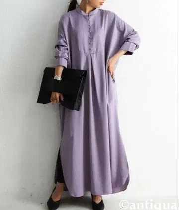 라벤더 긴팔 원피스 프리 사이즈