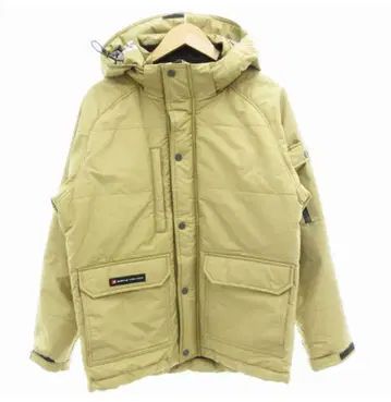 바틀 카키 후드 부착 다운 자켓
