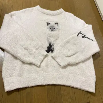 젤라또피케 고양이 패턴 자카드 풀오버