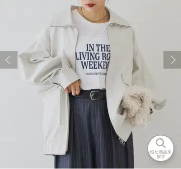 인조 가죽 2WAY 스탠드 블루종 아이보리