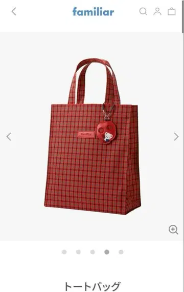 택 포함 새상품 패밀리아 토트백 대 빨간색 계열 패밀리아 체크