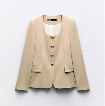 ZARA 자켓 와이드 넥 베이지 S 사이즈